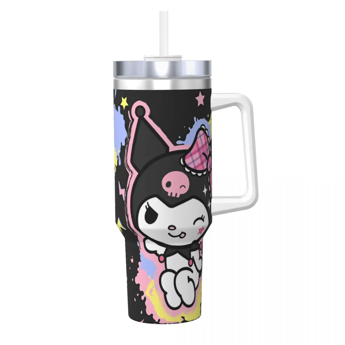 

Стакан из нержавеющей стали для автомобиля Kuromi Miniso, фотоемкость для холодной воды, изолированная Термокружка большой емкости 40 унций