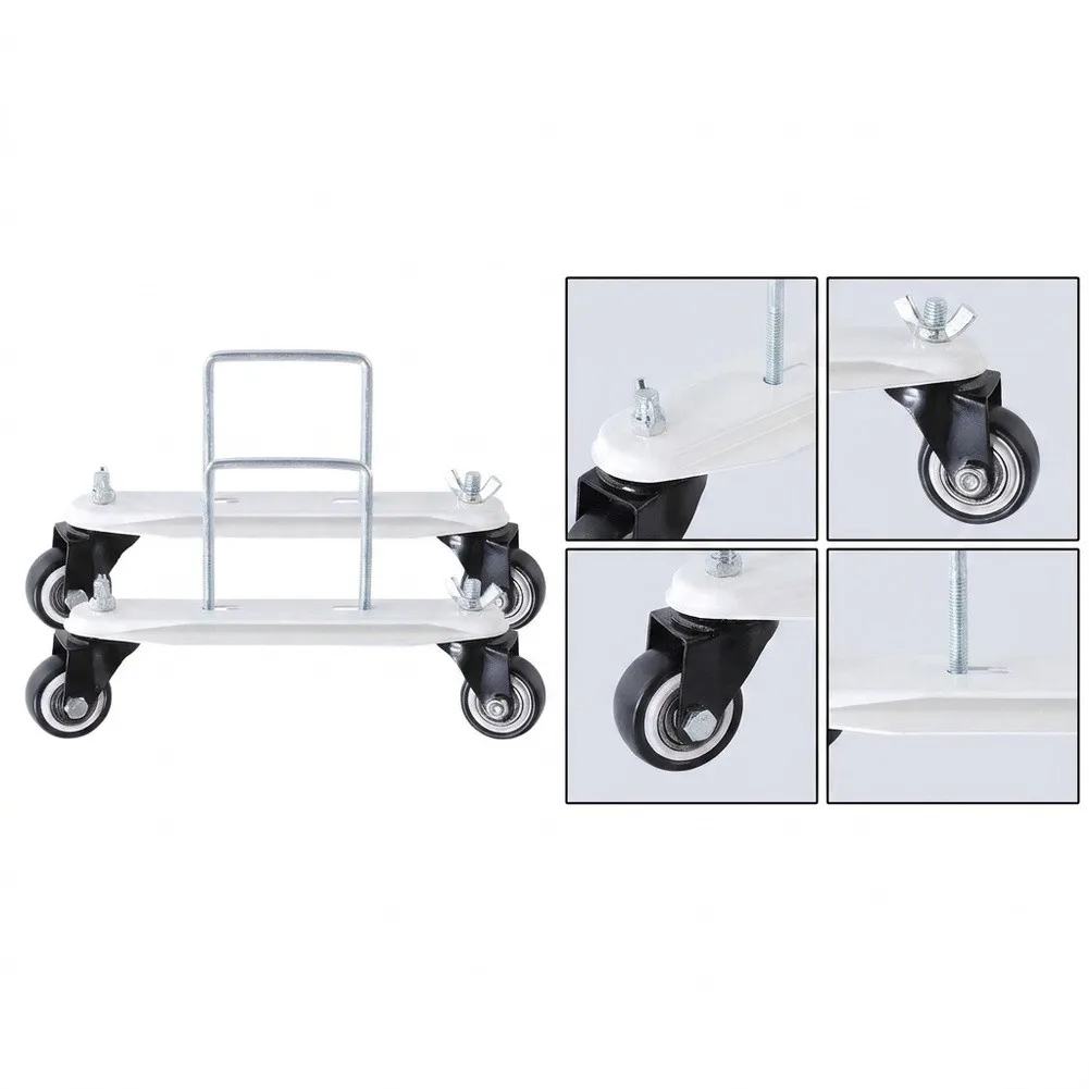 Radiator Pulley Bracket with Heavy-Duty Swivel Casters for Electric Heating Units Carbon Steel for Strength and Durability