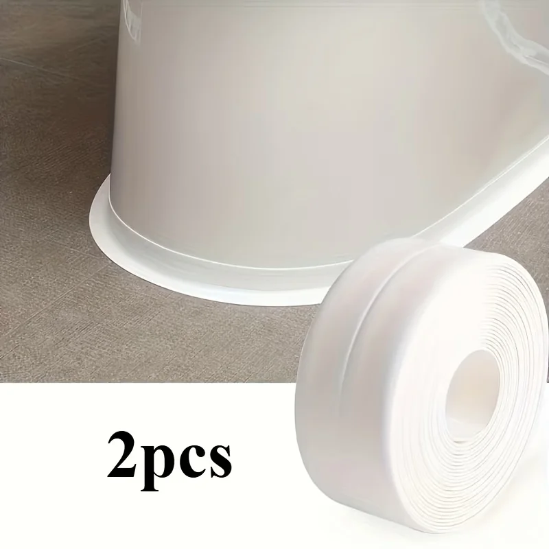2 rolls self-adhesive sealing tape waterproof tape for sealing bathtubs toilets kitchens other places adhesive sealant