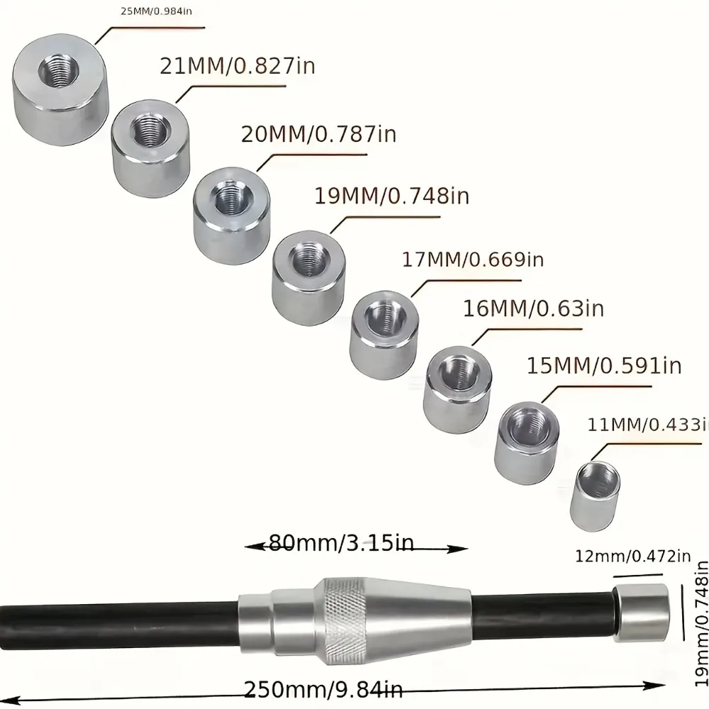10-teiliges universelles Kupplungs-Ausrichtungswerkzeug-Set, Kupplungs-Ausrichter & Lochkalibrierungswerkzeuge, 8 Spannzangen 11-25mm für die Kupplungsreparatur am Auto – Detail 4