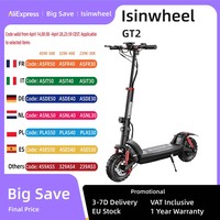 isinwheel GT2 Electric Scooter 800W Motor 48V 15Ah Battery 11 Off-Road Pneumatic Tire Foldable City Commuter Electric Scooter