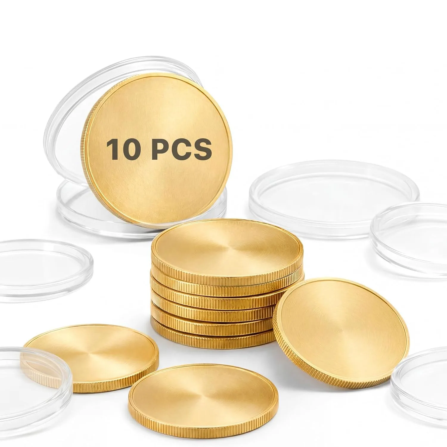10PCS Laser blank commemorative coins and medals, metal blank coins used for engraving, handicrafts, badges and company logos