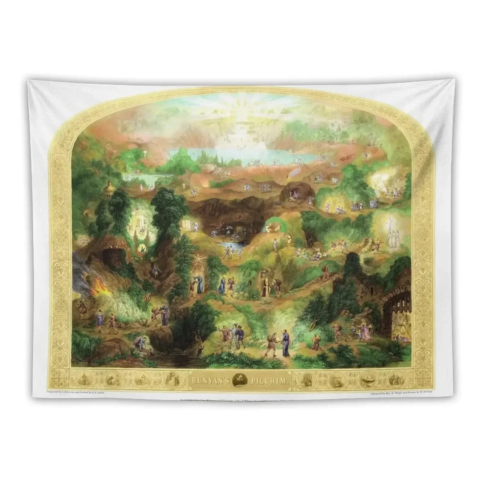 

Bunyans Pilgrim - Colour Edition Tapestry Aesthetic Room Decors Room Decorations Wall Hanging Tapestry