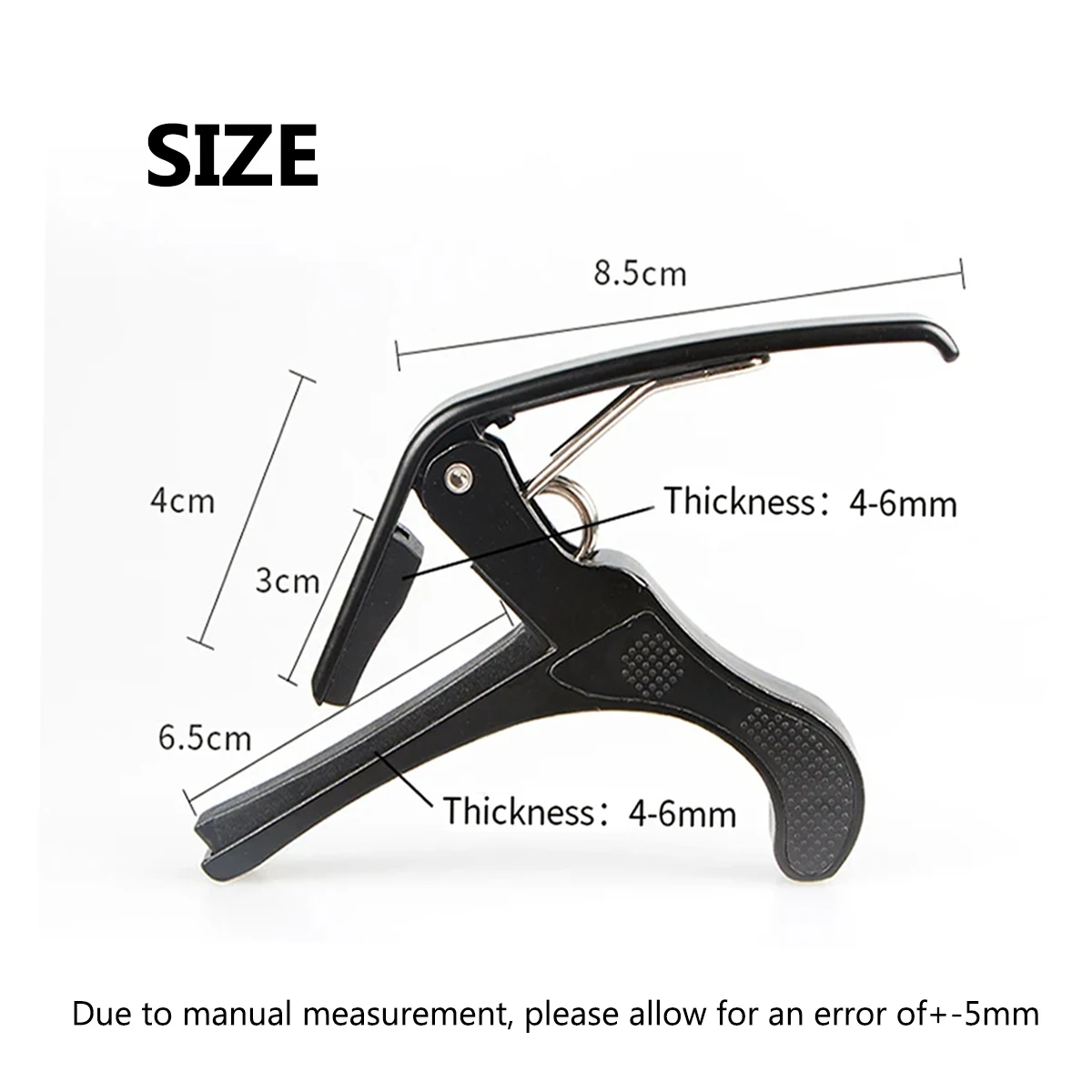 Miwayer 1PC Metal Guitar Big Capo with Silicone Pad - 5 Colors, Quick Change, Steel Springs,  No Fret Buzz
