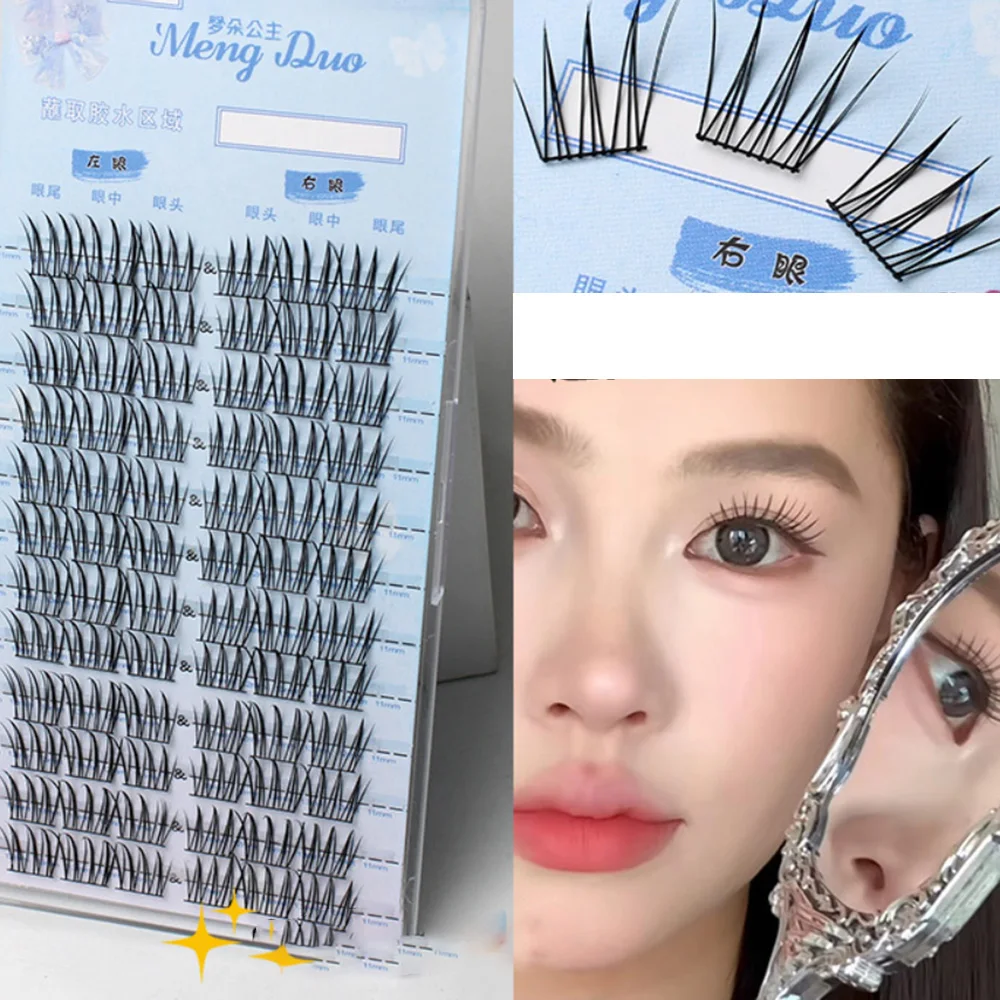 Kpop coreano menina cílios postiços cluster cílios naturais enrolados segmentados cílios maquiagem acessório