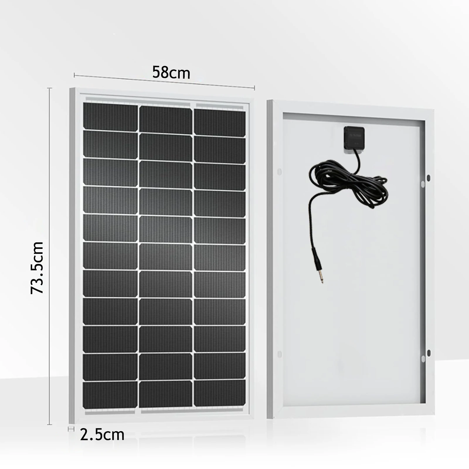80W Starres Solarmodul mit 5 Meter Langem Verlängerungskabel Wasserdichtes Solarladegerät für Balkon PV-System Wohnmobil Outdoor Netzunabhängige Nutzung