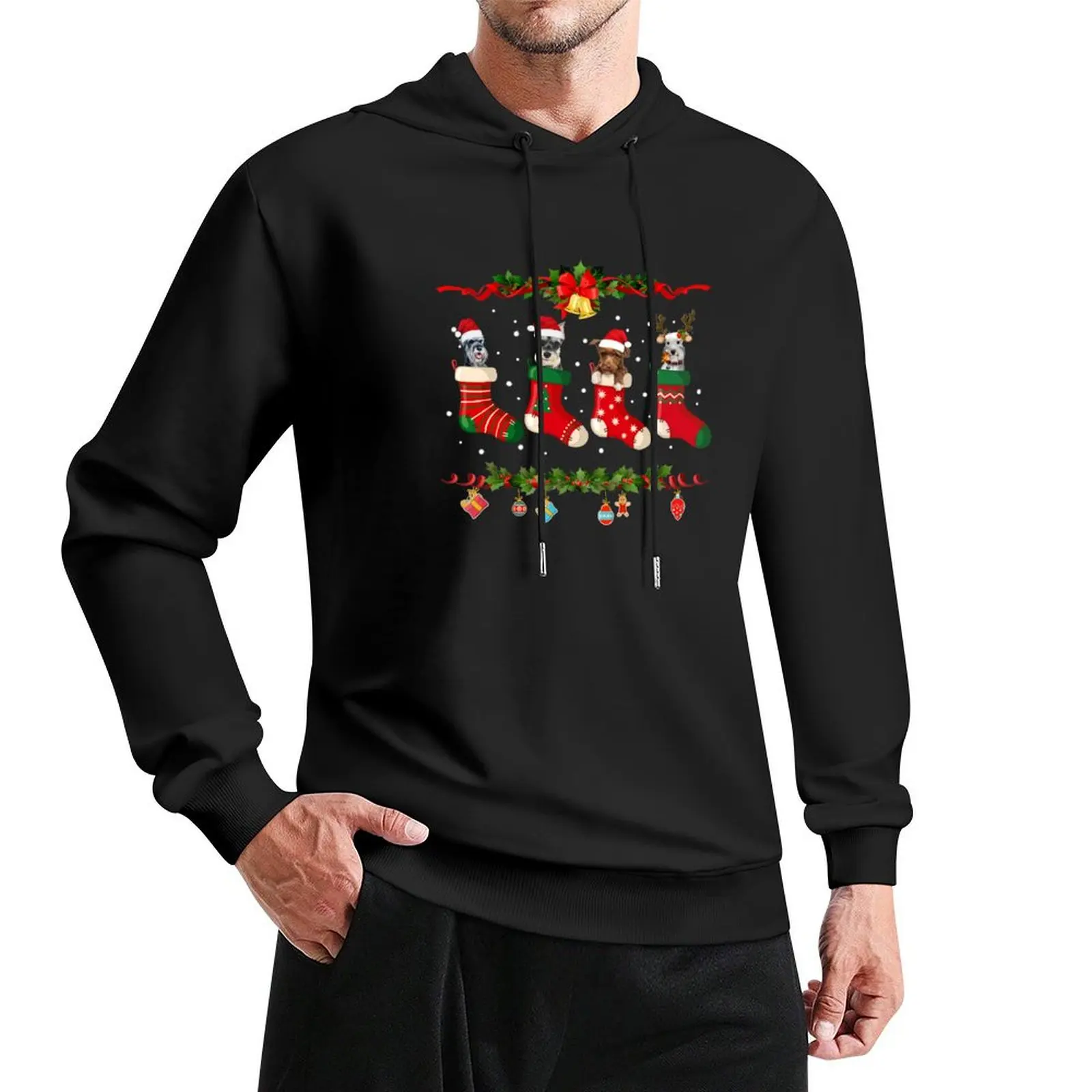 

Schnauzer Stocking Christmas Pullover Hoodie korean clothes hoodie men