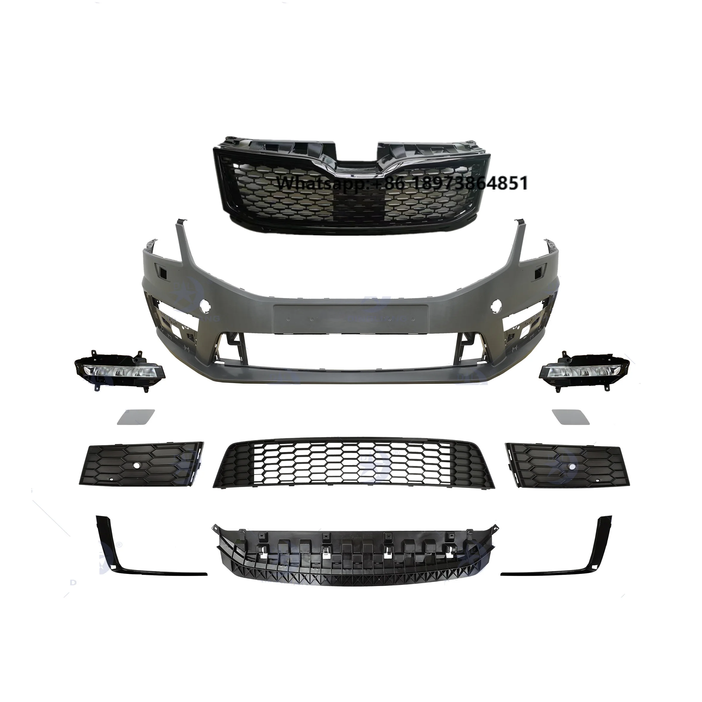 

Front Bumper for VW Skoda Octavia Upgrade Rs /vrs 2017 2018 2019 With Grille