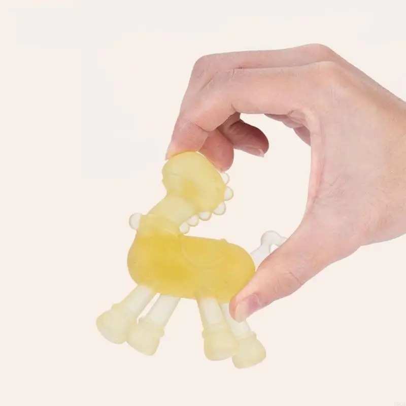 D5QA لعبة التسنين للتمريض الطفل لطيف شكل الحصان سيليكون عضاضة الطفل عضاضة لعبة التسنين للطفل حديث الولادة #3