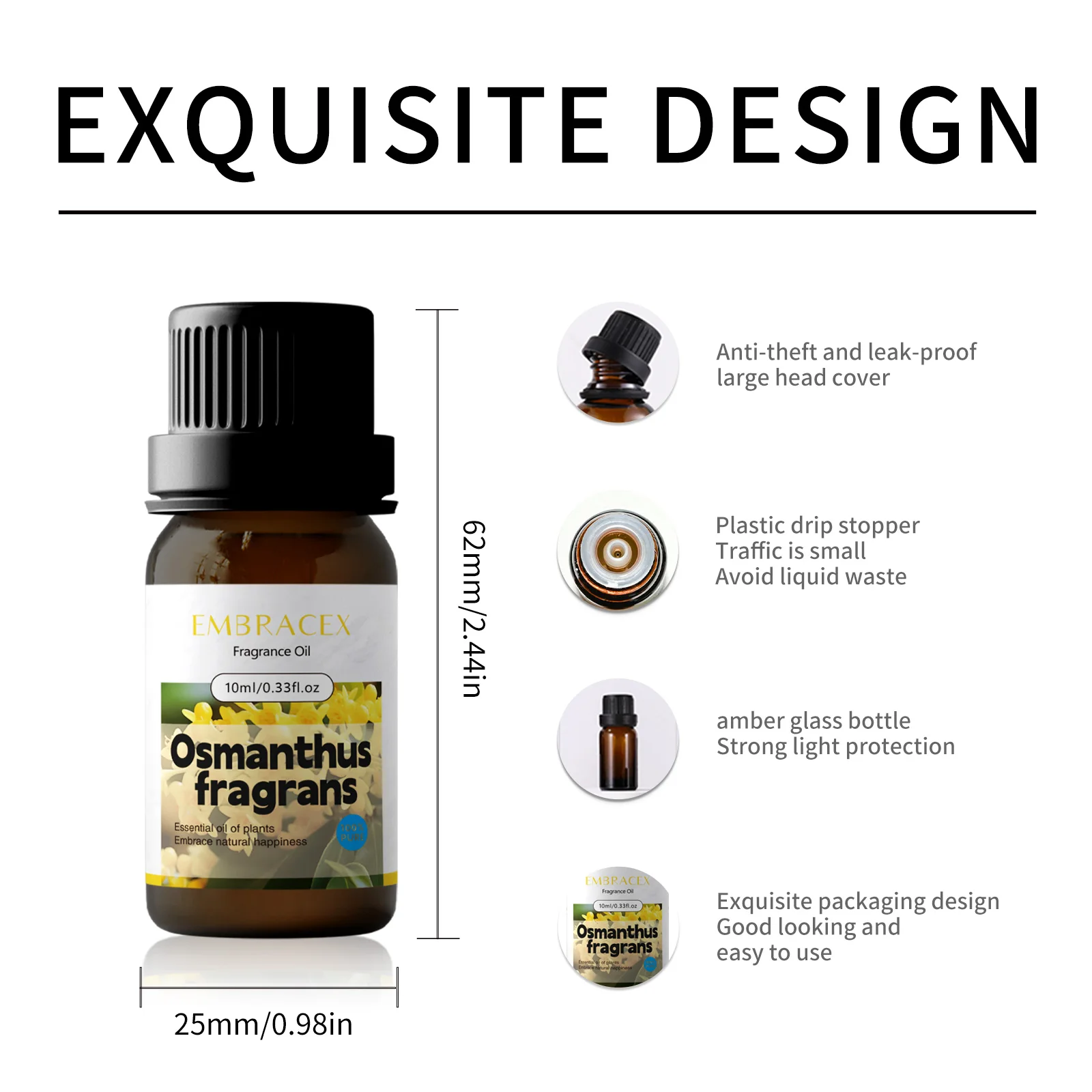 10ml Osmanthus Fragrans Olio Essenziale Cura Della Pelle Sapori Naturali Profumo di Lunga Durata Regali Profumo Profumato Floreale Oli Essenziali