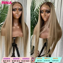 Ombre Blonde 13X6 13X4 Transparent Lace Frontal Wig Straight Blonde with 1B Roots Wig Human Hair Lace Front Wig 5X5 Closure Wig