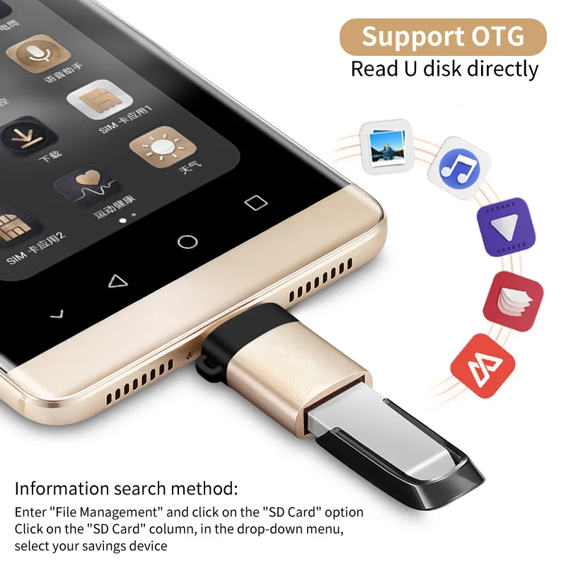 NNBILI-Adaptador USB 3,0 tipo C OTG, convertidor de Cable tipo C rápido, para Xiaomi, Huawei