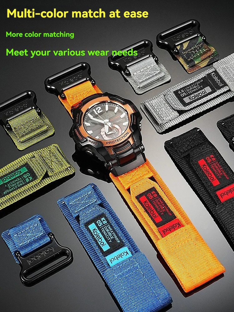 سوار رجالي لسلسلة Casio G-SHOCK من الجيل Airmaster GR-B100/GR-B100-1A2/3/4/ GB ساعة قماش نايلون معدلة مع