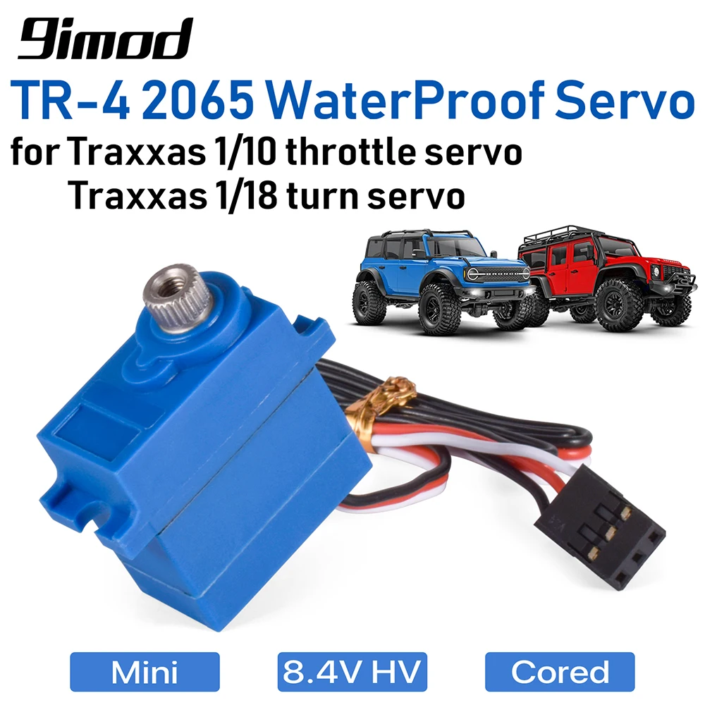 9imod 4.5KG Servo Mini Waterproof TR-4 2065 Metal Gear 3 Pin 8.4V HV Cored Motor Servo for Traxxas TRX4M 1/18 TRX4 1/10 RC Car