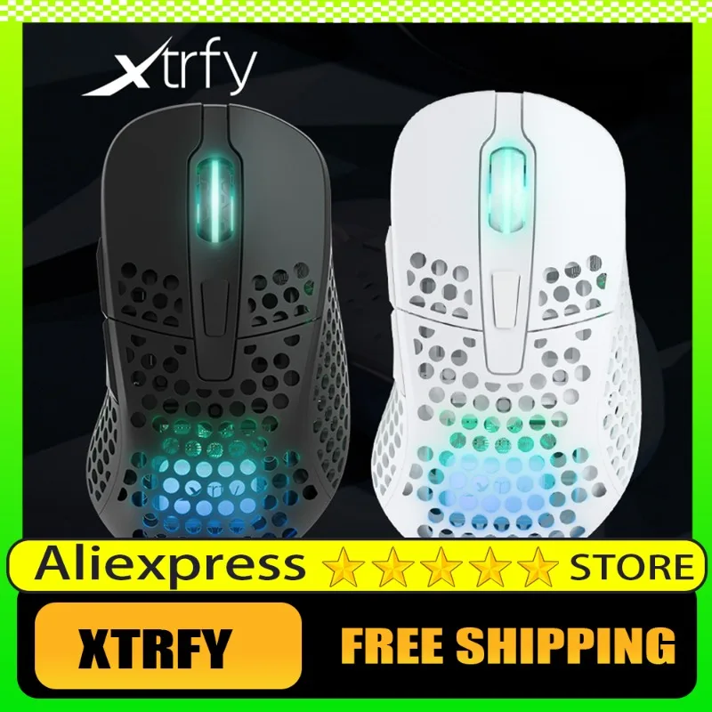 

Xtrfy M4W e-sports game M4W wireless mouse CSGO chicken eating special large hand wireless lightweight hole mouse