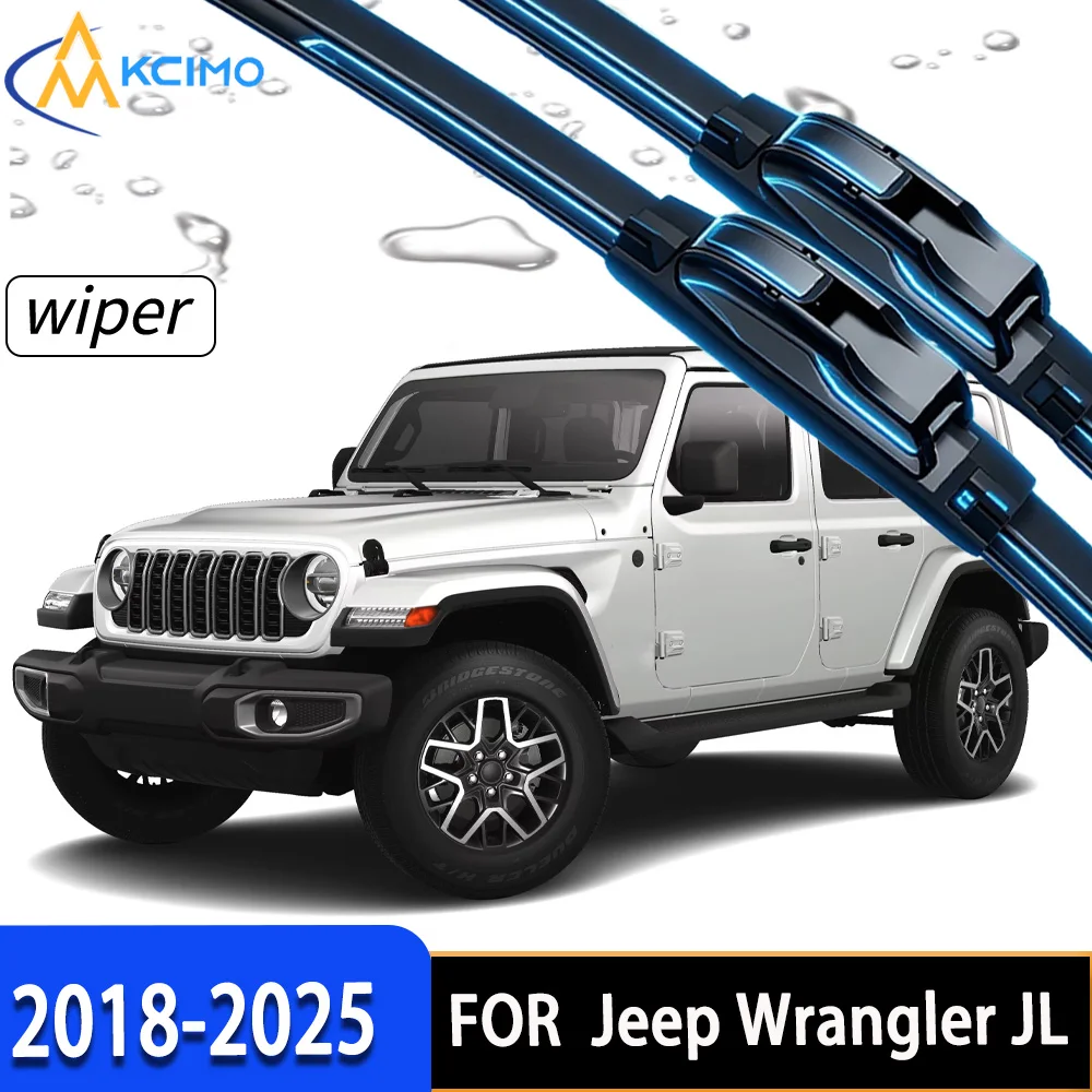 

2Pcs Front Windshield Wiper Blades For Jeep Wrangler JL 2018-2025 High-Density Rubber Stable Wiping Direct Replacement
