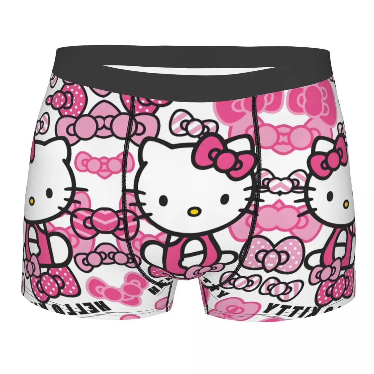 

Hello Kitty Underwear Men Breathable Pink Kawaii Cartoon Classical Printing Boxer Briefs Shorts Panties Soft Underpants For Male