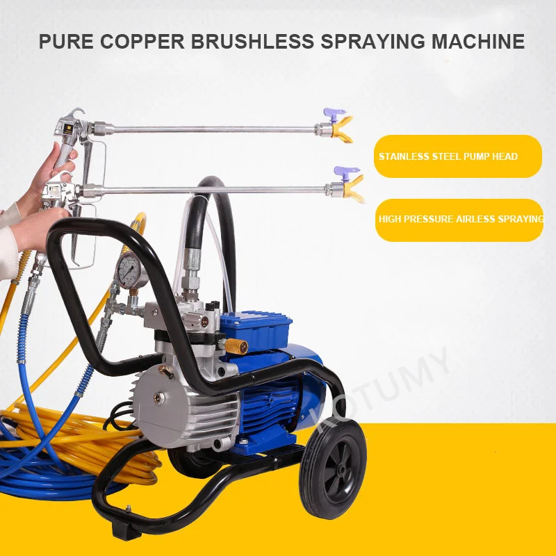 High-Pressure 5200W Airless Spraying Machine Stainless Steel Pump Professional Airless Spray Gun Paint Sprayer Painting Machine