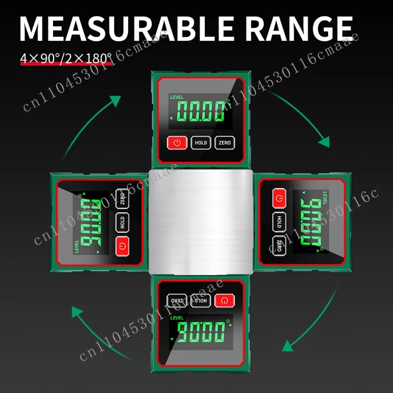 Measurable Range 4*90° Accuracy 0.1° Digital Angle Tool Level Box Angle Finder Bevel Gauge Cube Protractor Inclinometer