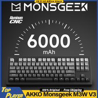 AKKO Monsgeek M3W V3 Mechanical Keyboard Customized Hot Swappable Gasket HIFI Switch RGB 6000mAh BT 2.4g Wireless CNC Aluminum