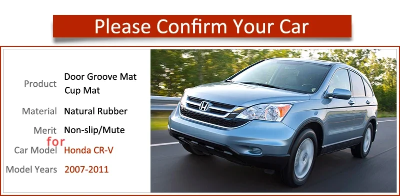 Anti-Slip Gate Slot Mat Rubber Coaster for Honda CR-V CRV 2007 2008 2009 2010 2011 3rd Gen CR V Accessories Car Stickers 2.0 2.4