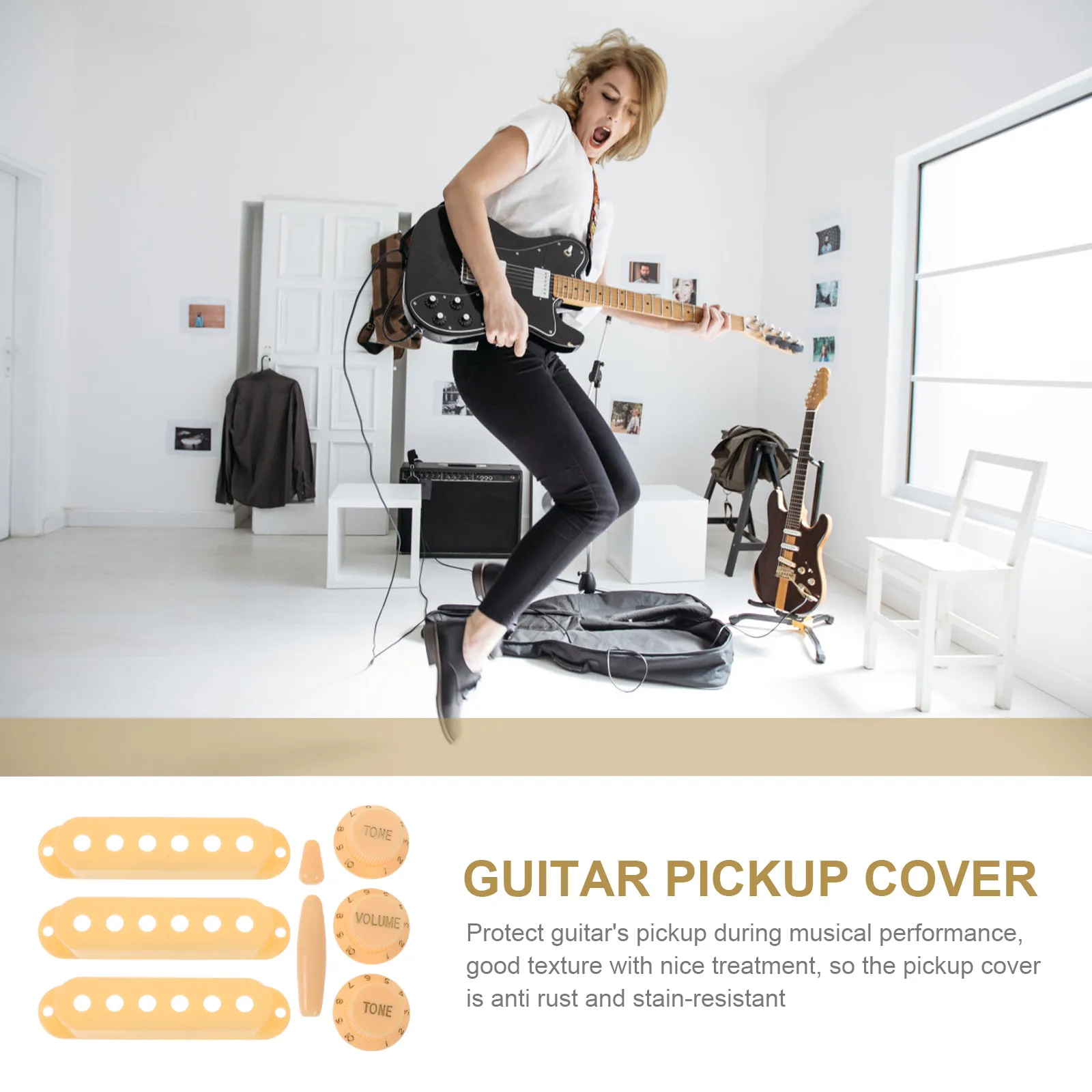 

Pickup Cover Set Guitar Accessory Protector Plastic Professional Accessories Portable