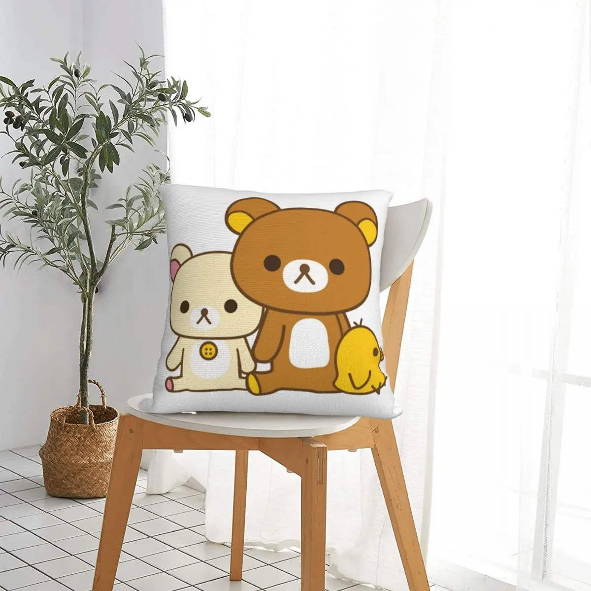 Korilakkuma Rilakkuma Pillowcases Room Cartoon Bears Cushion Case Funny Pillow Cover 40*40