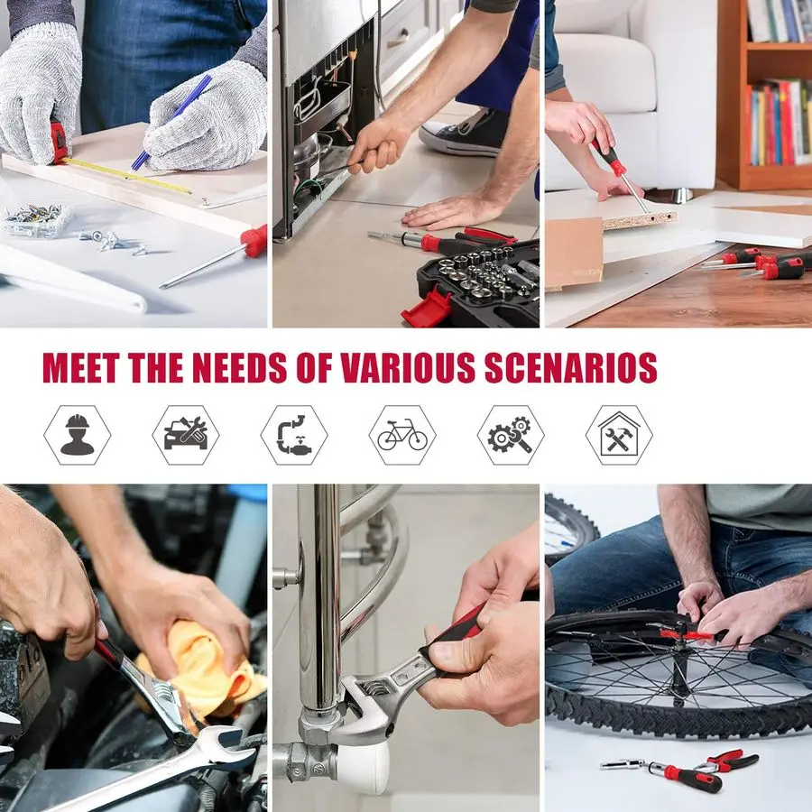 مجموعة أدوات منزلية مكونة من 218 قطعة، مجموعة أدوات إصلاح السيارات، مجموعات أدوات لمالك المنزل، ذو طيات، مجموعة مفكات براغي، مجموعة مقابس وصندوق أدوات Stora