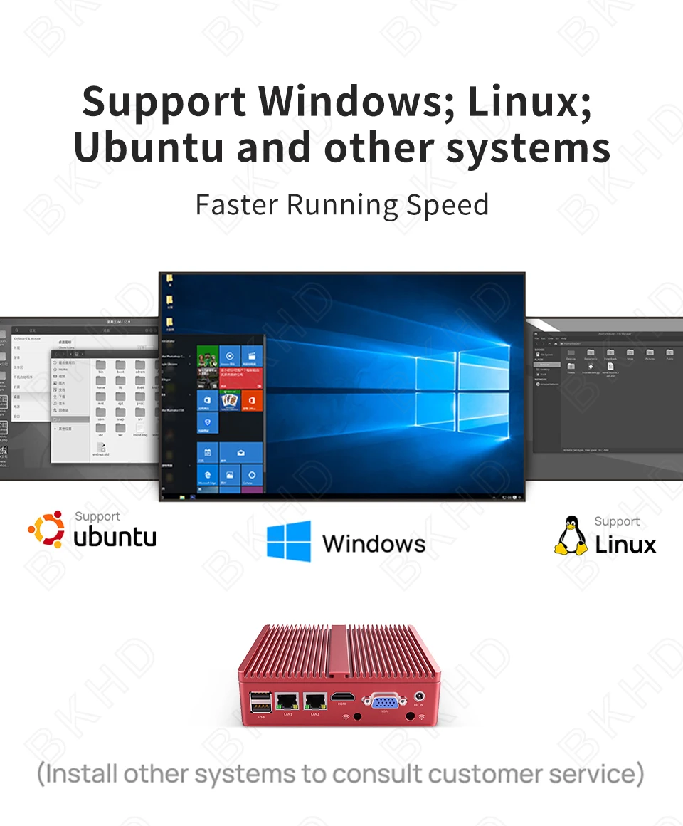 IKuaiOS G30Red 1090-12 Fanless Mini IPC Industrial Contro IoT Data Collection Ubuntu Red Hat Windows 2x1G LAN 2xCOM RS232 RS485