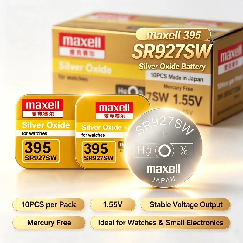 2-100PCS Original Maxell AG7 395 SR927SW Silver Oxide Button Battery Coin Cell LR927 395A L926F Watch Remote Control Calculator