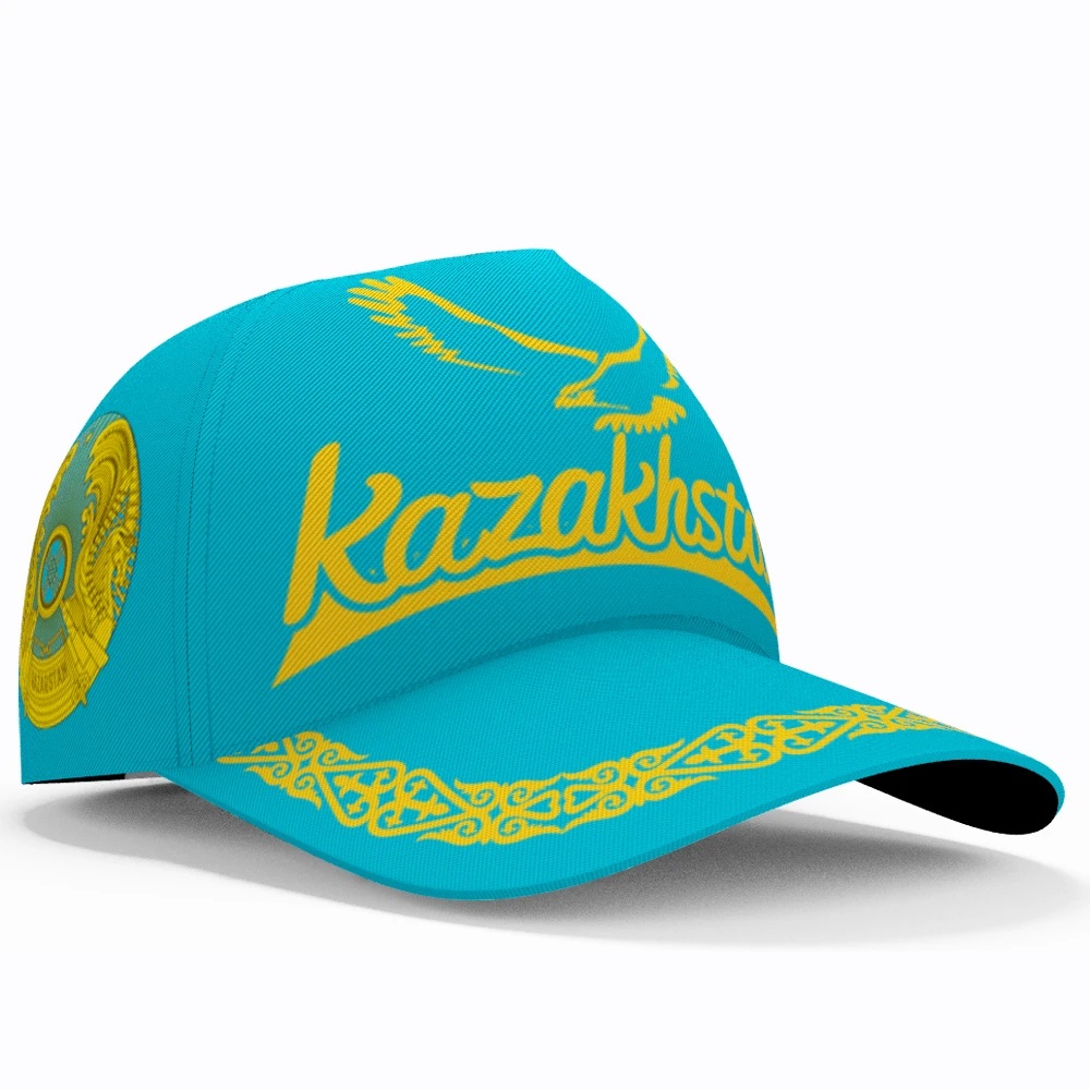 Kasachstan Kostenlos Maßgefertigte Name-Nummer-Team-Logo KZ Mütze Kas Landesreise Russische Nation Kasachische Flagge Baseballkappen