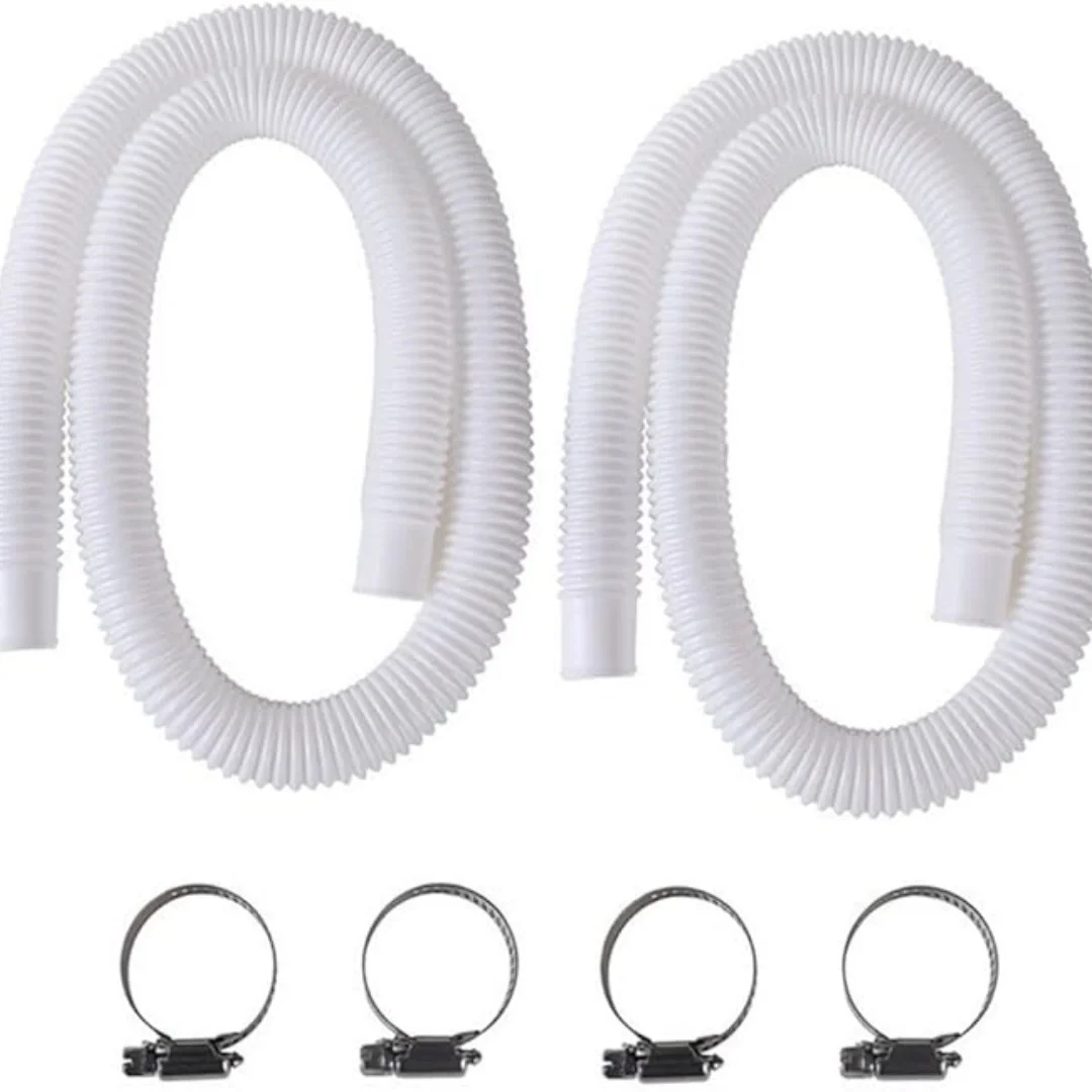 32mm Above Ground Pool Hoses, 2 Pack 150cm/59in Replacement Pool Pump Hoses Compatible with Intex 330, 530 & 1000 GPH Pumps