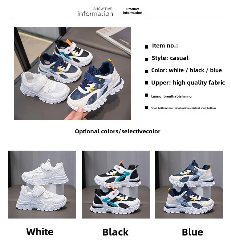 Kinder Turnschuhe Sportschuhe für Jungen Mode Leder Kinder Atmungsaktive Mesh Komfort Schuhe Casual Walking Outdoor Laufschuhe – Detail 3