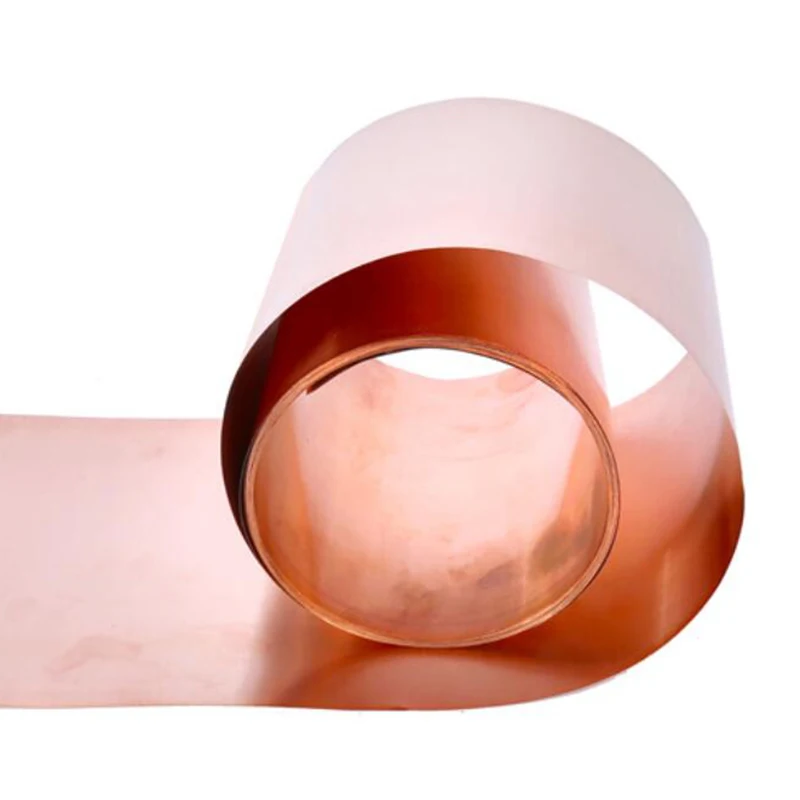 1M/Lot 0.1MM 0.2MM 0.5MM 1MM T2 Pure Copper Foil Plate Strip Copper Sheet Copper Plate Skin Red Copper Purple Copper