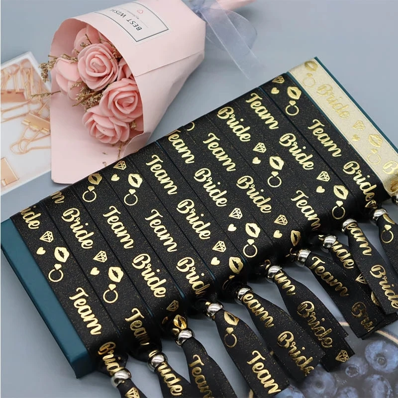 11Pcs Team Bride Bachelorette Party Bracelet Bride To Be Decoration Accessories Hen Party Wedding Bridal Shower Supplies