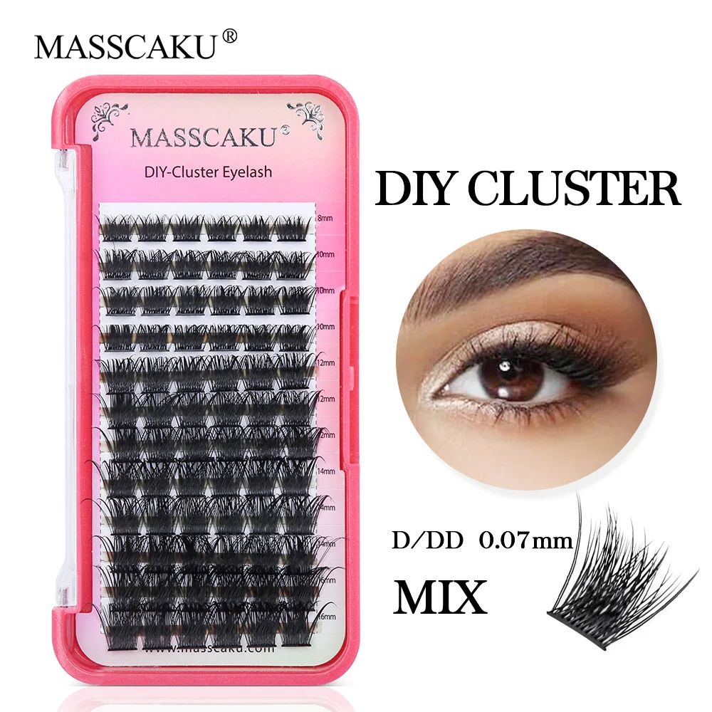 

MASSCAKU DIY at Home Easy-grafting Individual Lashes Lazy Trilogy Little Devil Matte Black Lashes Extension Makeups for Women