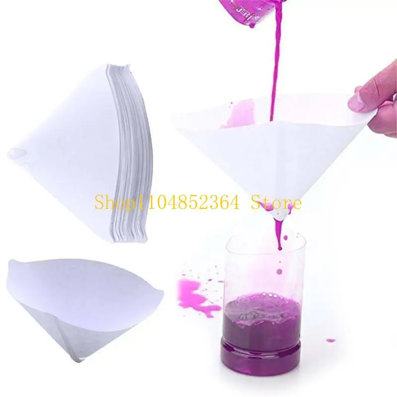 652F 50/100 Pcs Mesh Paper Paint Strainers Nylon Mesh Paper Paint Filter Cone Strainer Funnel for Auto Guns