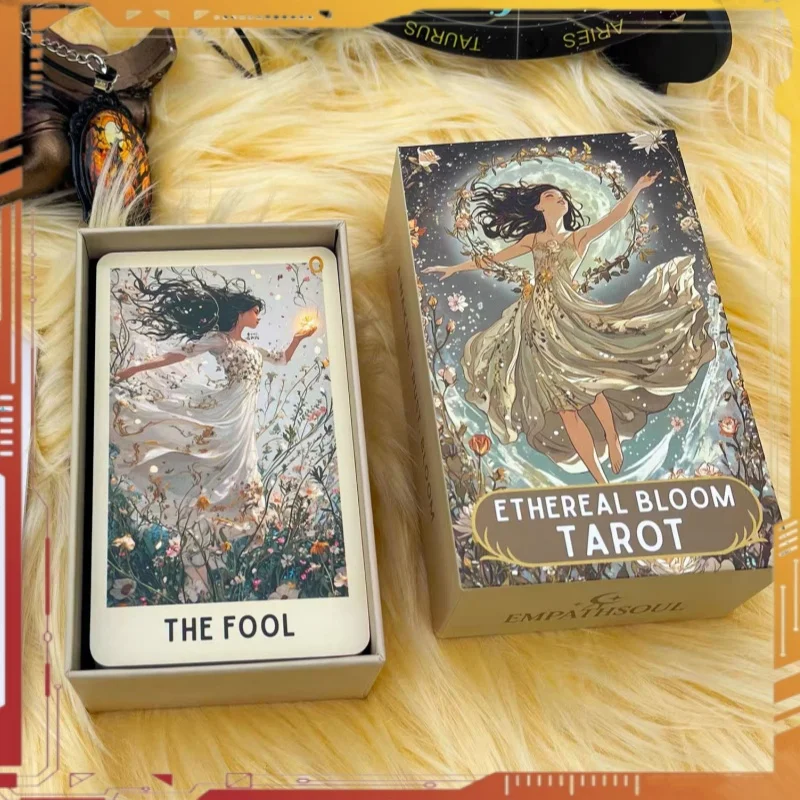 

﻿ 78 шт. набор Ethereal Bloom, колода карт Таро, доверь, цветочная тема, бумажный путеводитель Таро, английская карточная игра