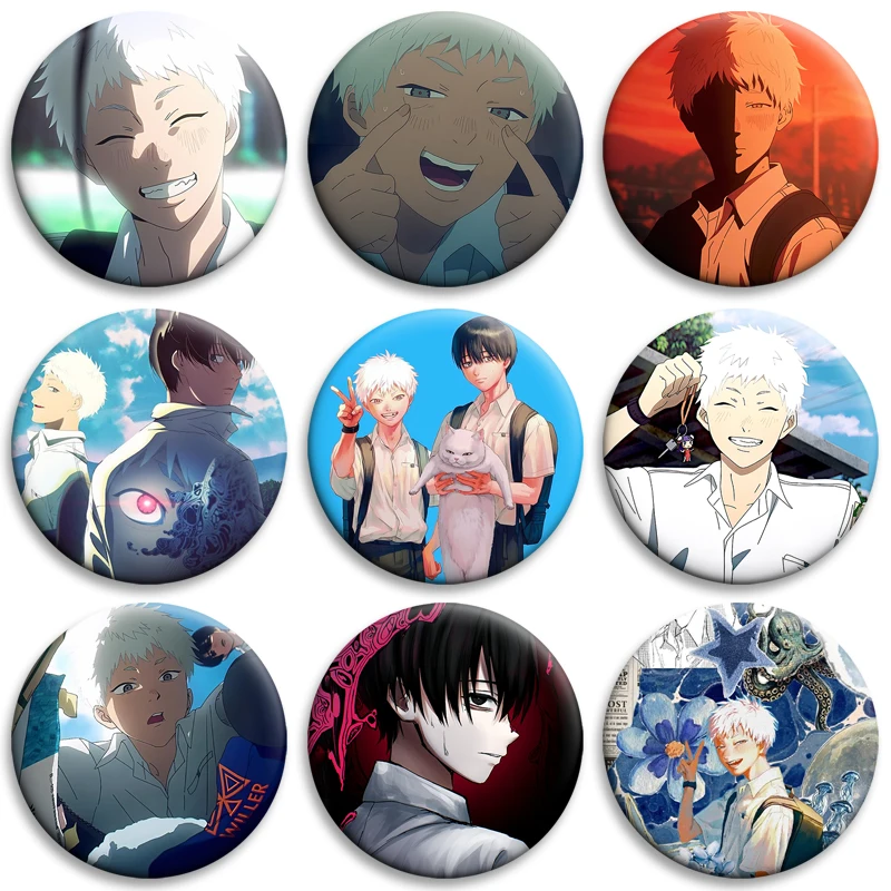 

Anime The Summer Hikaru Died Characters Badge Lapel Pins Tinplate Brooches on Backpack Decoration Clothes Hat Accessories Gifts