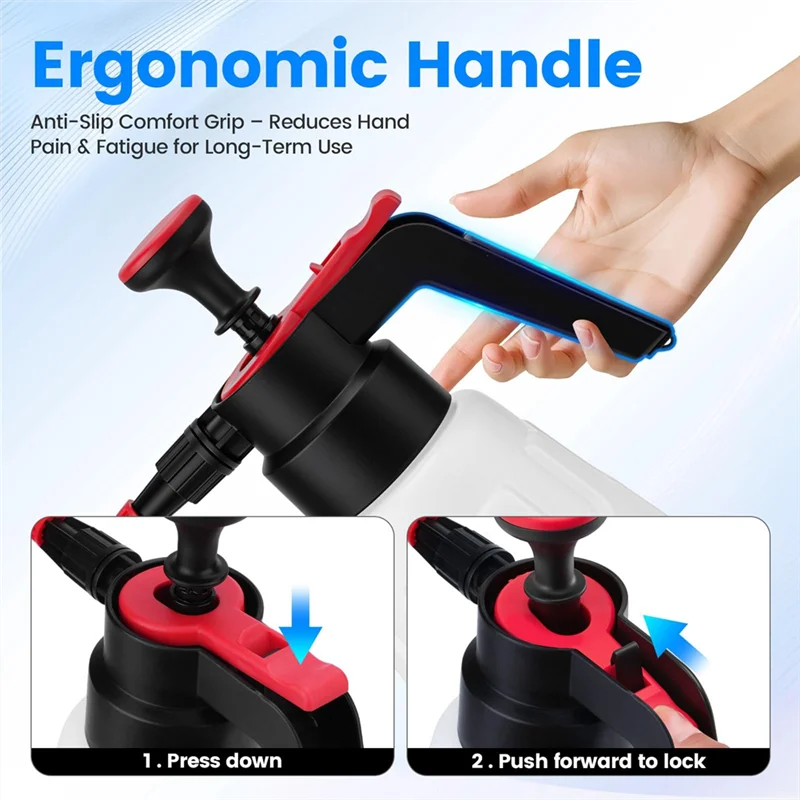 MOPHE-For Car Washing And Lawn& Garden For Care Foam Sprayer 1.5L Pump 50Oz With 2 Adjustable Nozzles