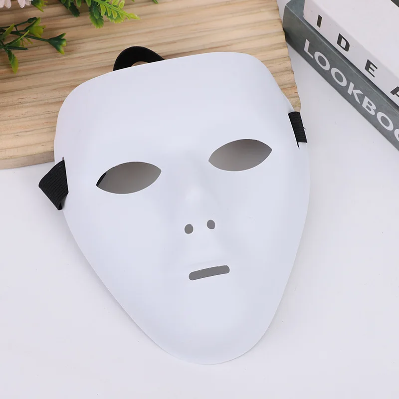 Halloween Mask Hand-painted Death Mask Masquerade Dancer Hip-hop Face Masks Male DIY Party Costume Props Festival Ornament