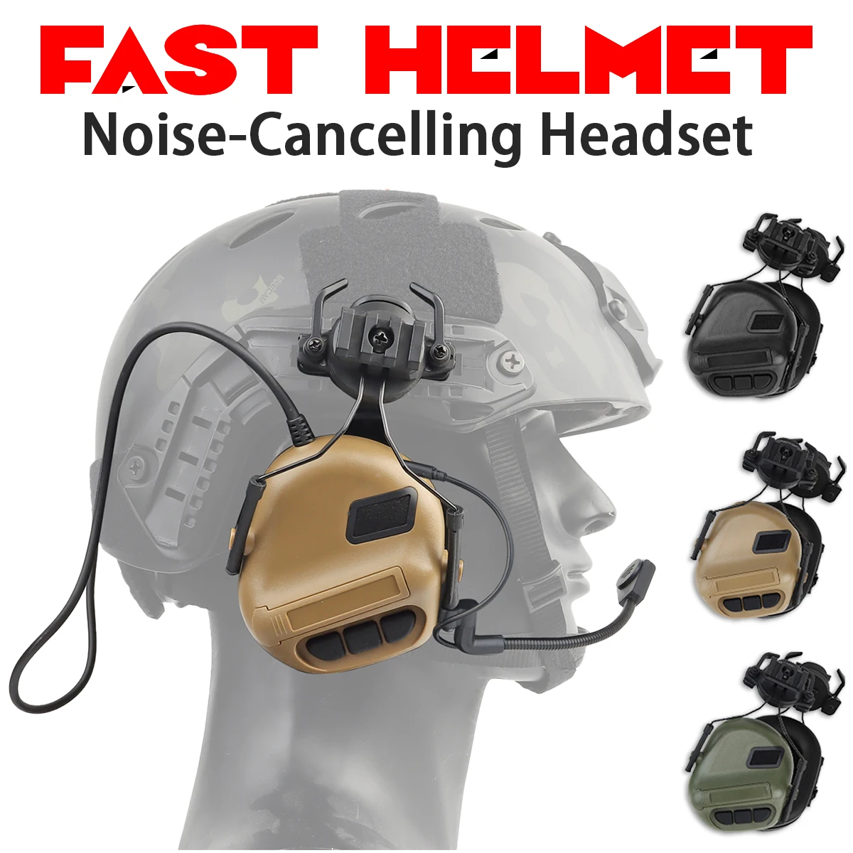 Tactical Gen5 Helmet Headset Foldable No-Pickup Version Shooting Noise-Cancelling Headphones Hunting PTT Fast Helmet Adapter