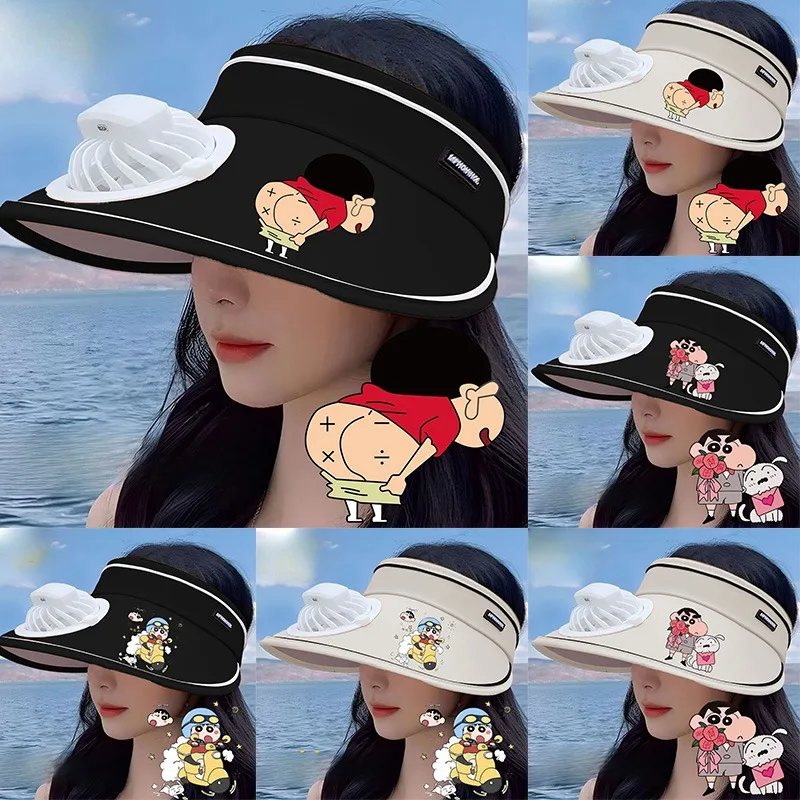 

Карандаш Шинчан, детская шляпа с вентилятором, персонаж аниме, солнцезащитный крем, электрический вентилятор, потолочная шапка, перезаряжаемая уличная солнцезащитная шляпа, подарки