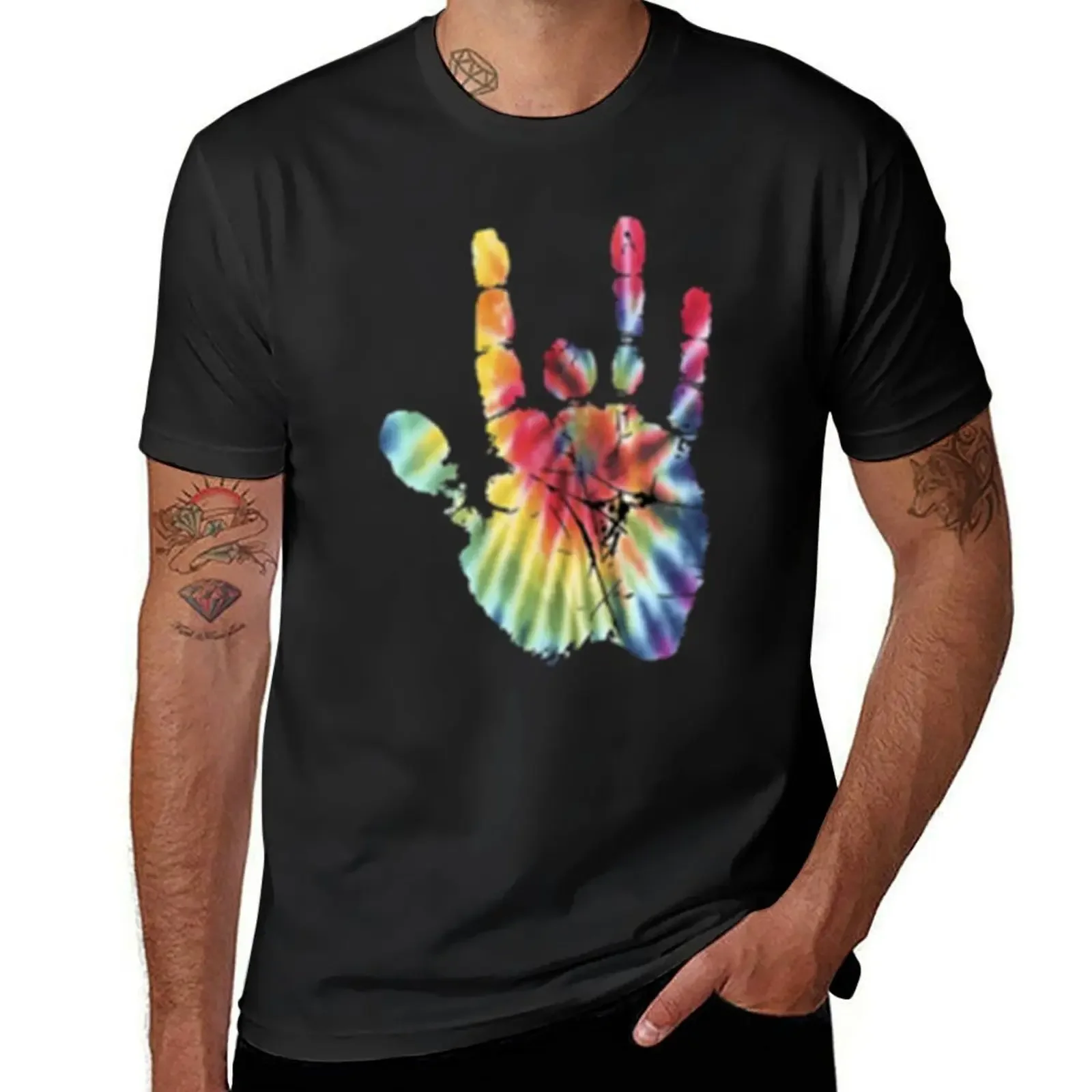 

Tie Dye Jerry Hand T-Shirt hippie clothes cotton graphic tees oversizeds customs design your own mens t shirt