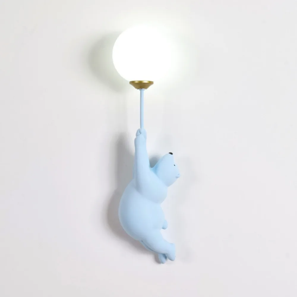 Cartoon Bear Wall Lamps Cute Children's Room Bedside Lamp Simple Romantic Princess Room Girl Boy Bedroom Bedside Wall Lights