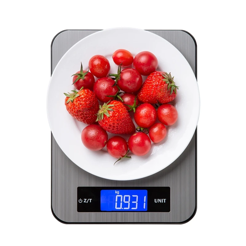 10kg Toughened Glass Panel Stainless Steel Touch Digital Kitchen Scales 20kg Electronic Food Diet Balance Scale Cooking Tools