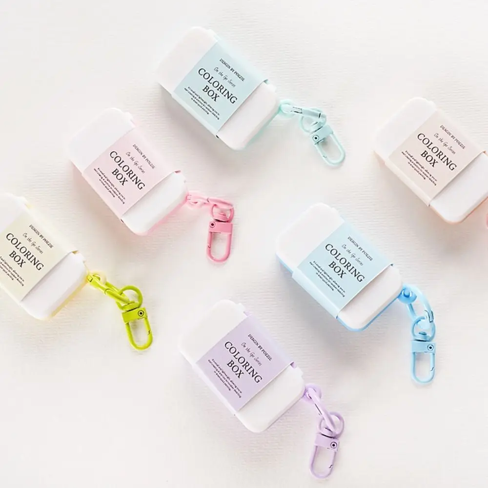 

Multifunctional Mini Watercolor Palette Box 8 Grids With Key Chain Pigment Divided Box Watercolor Paint Subpackage Art Supplies