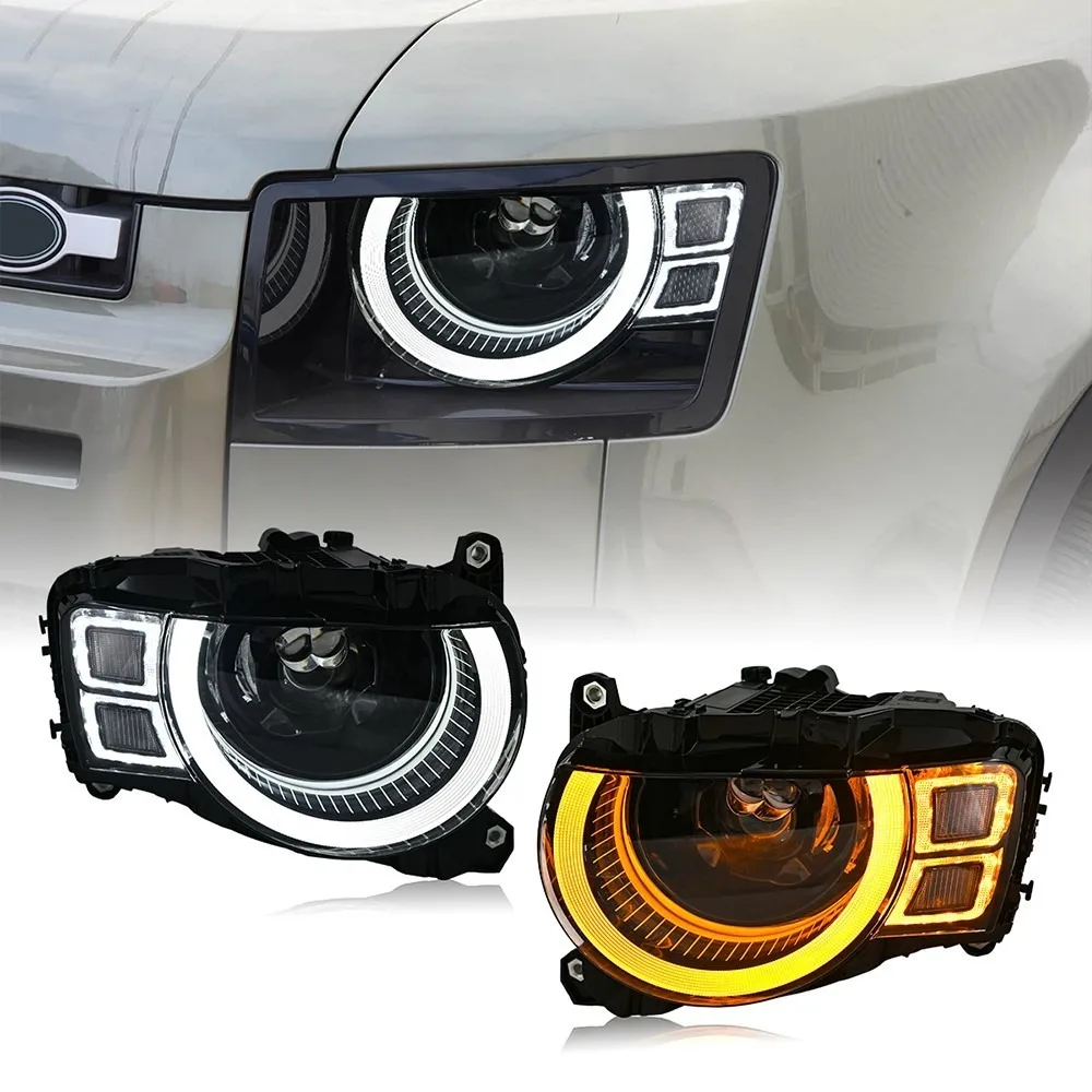 Car Lights For Land Rover Defender Headlight 2020-2023 LED Headlamps Daytime Running Lights DRL Turn Signal Car Styling