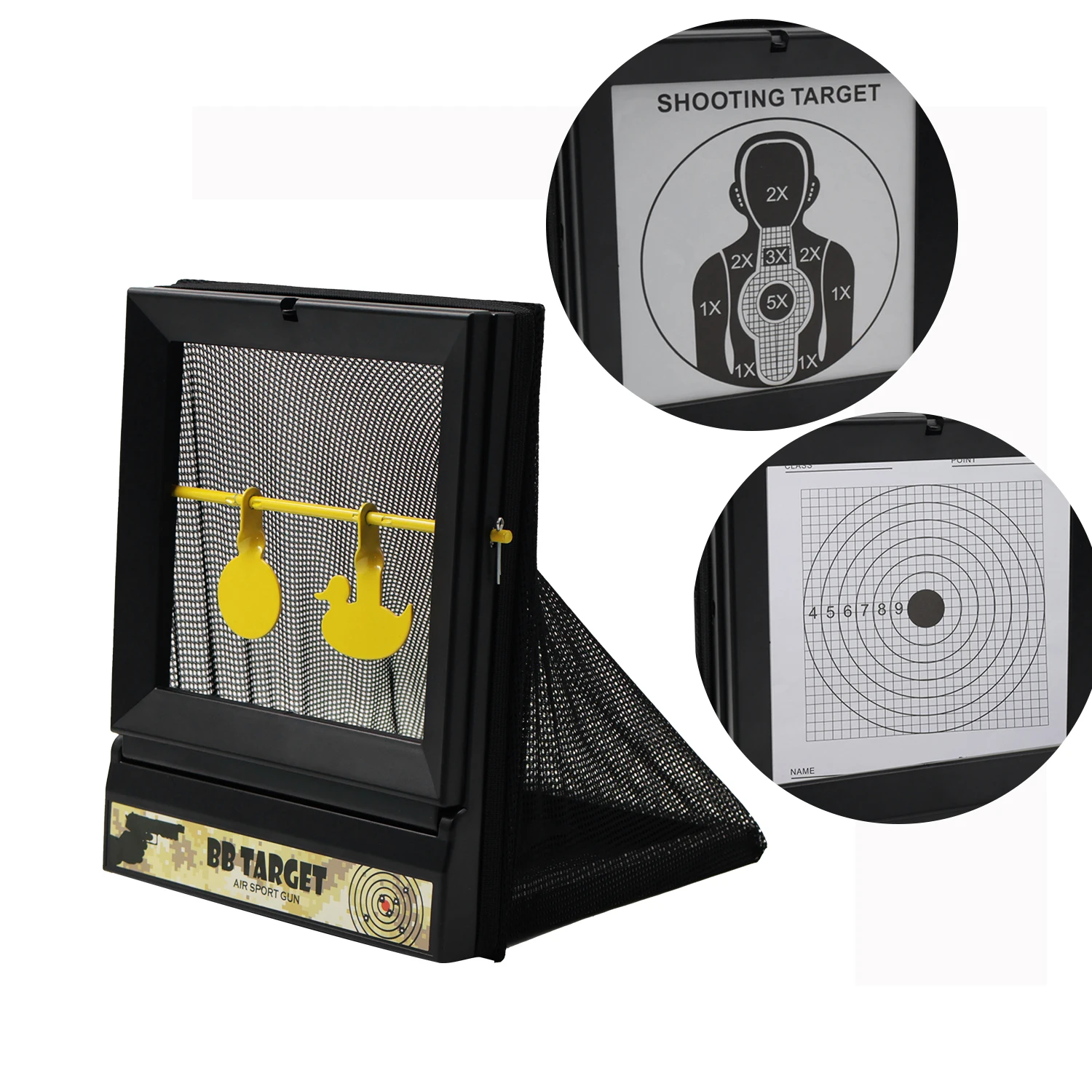 

Multifunctional Slingshot Shooting Practice Target Box Foldable Storage Slingshot Steel Ball Mesh With Metal Target