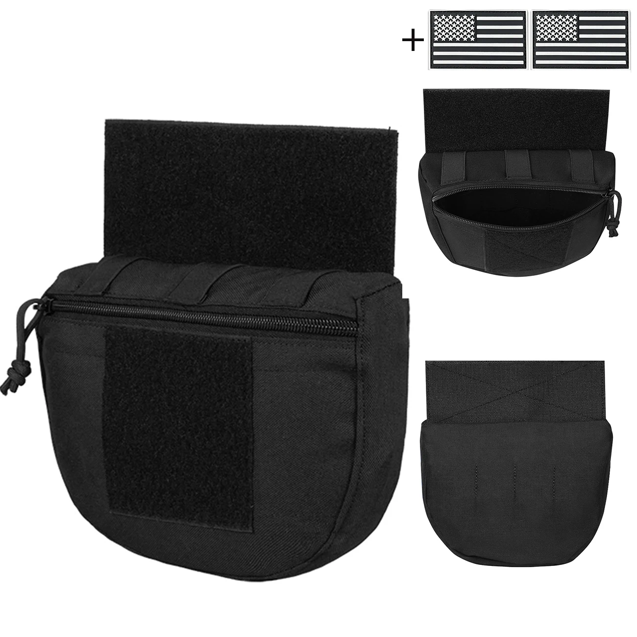 MOLLE Expansion Accessory Pack Durable Fabric Multi purpose Practical Storage Bag Magic Sticky Fixed Gift Two Badges
